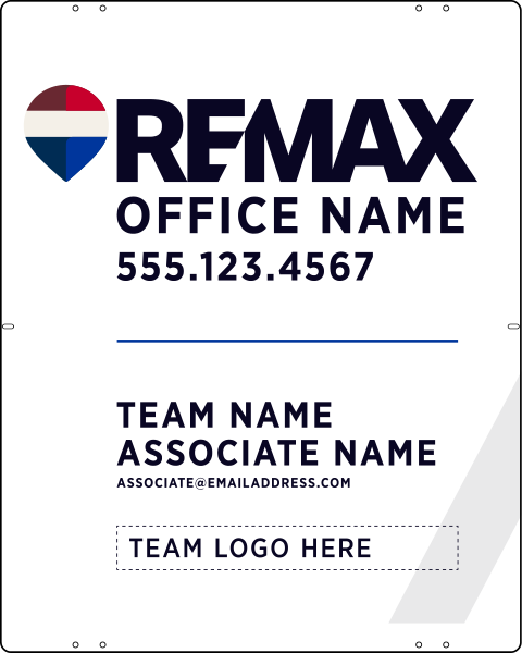 Reflective Associate Name, Team Name w Team Logo Sign Panel, 30h x 24w, .040 Aluminum